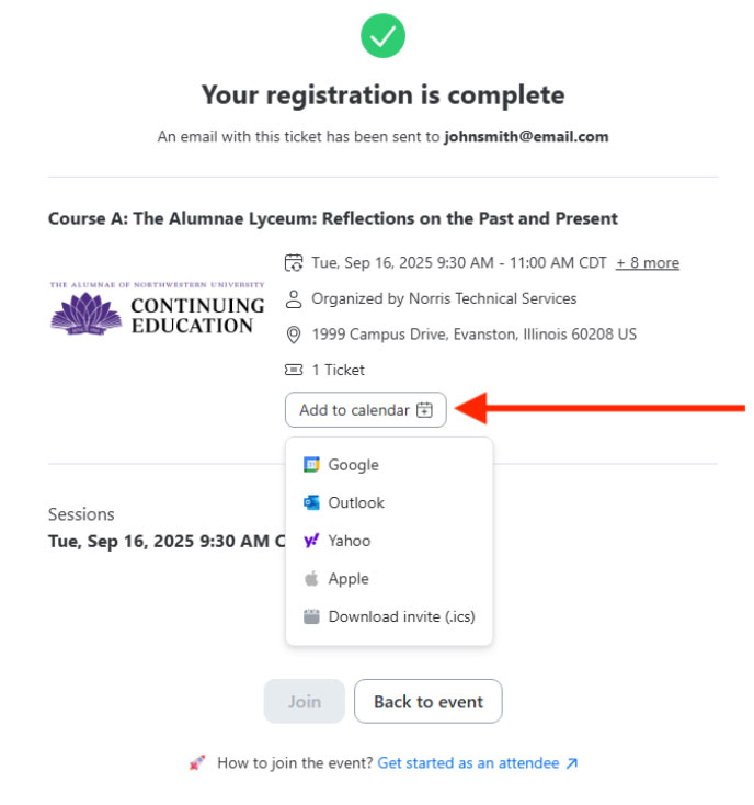 Registration is complete